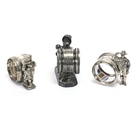 (3) Figural Napkin Rings, Characters