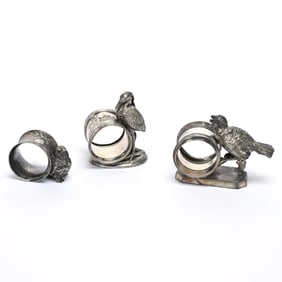 (3) Figural Napkin Rings, Bird Related Designs