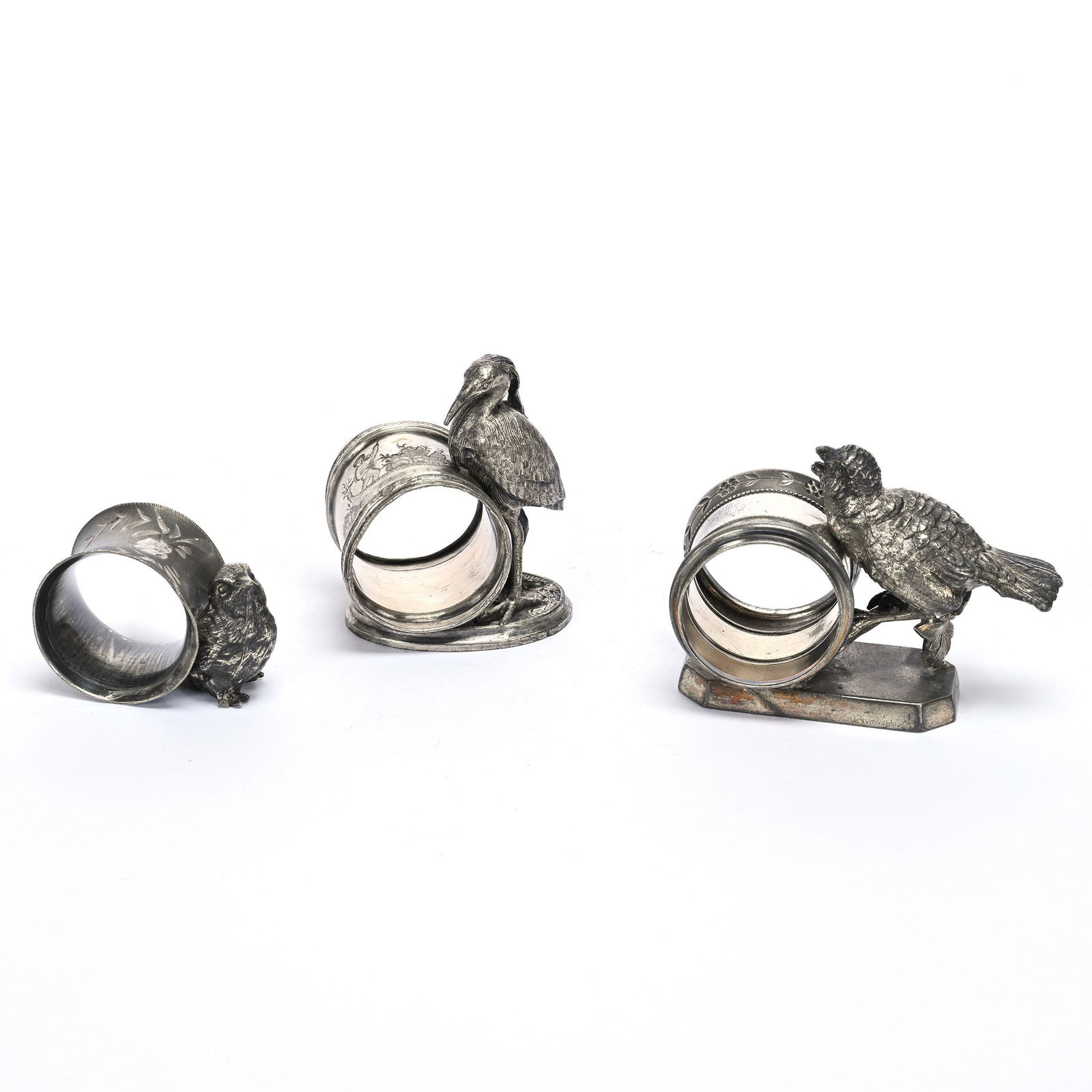 (3) Figural Napkin Rings, Bird Related Designs (1 of 3)