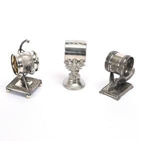 (3) Figural Napkin Rings, Various Designs