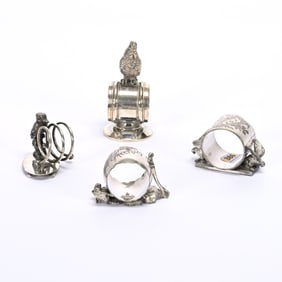 (4) Figural Napkin Rings, Bird Related Designs