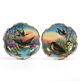 Pair Chargers Marked Victoria Austria Porcelain