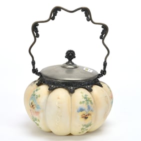 Biscuit Jar, Unmarked Mt. Washington Art Glass