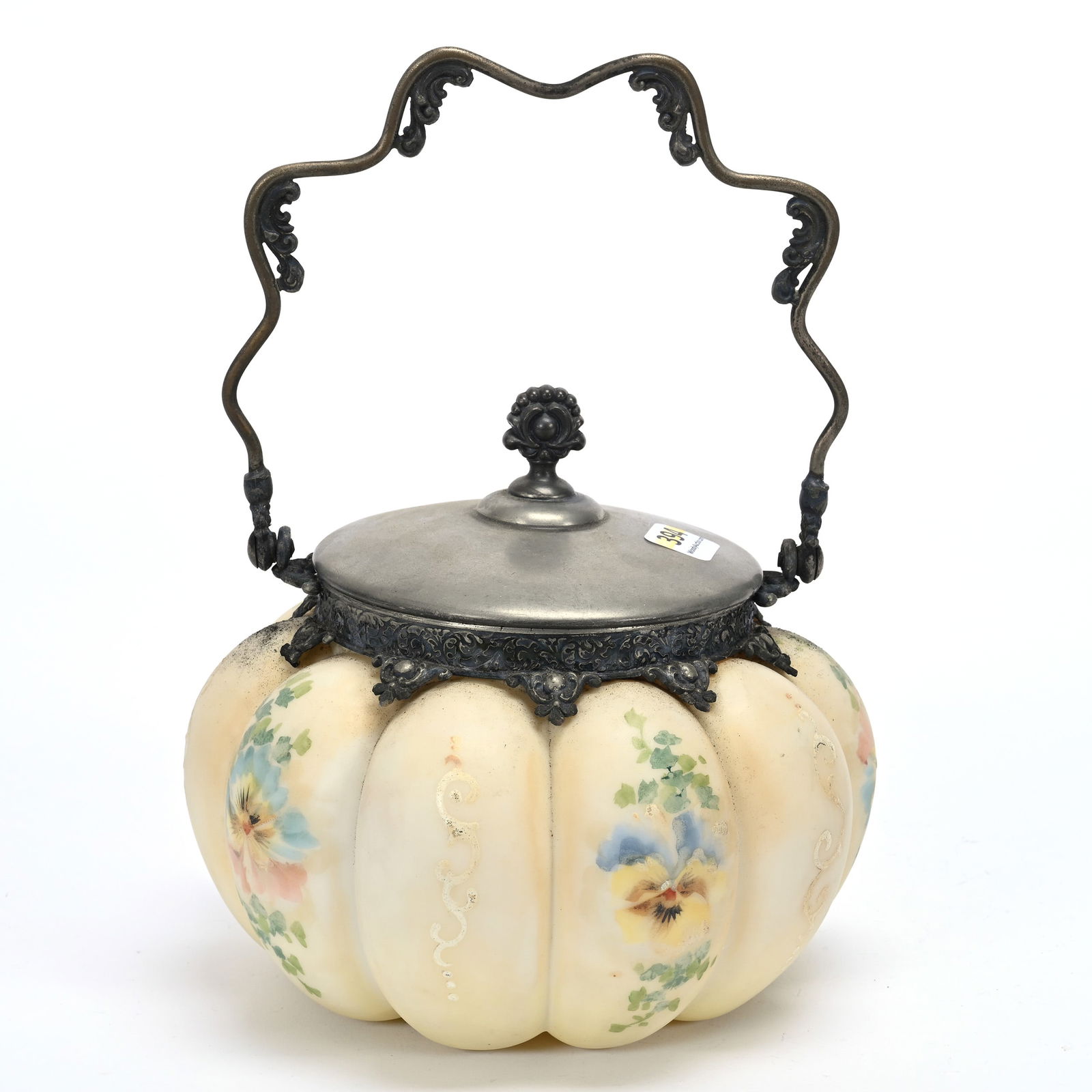 Biscuit Jar, Unmarked Mt. Washington Art Glass (1 of 3)