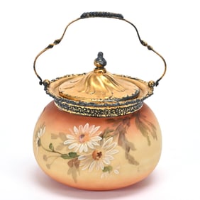 Biscuit Jar, Unmarked Mt. Washington Art Glass