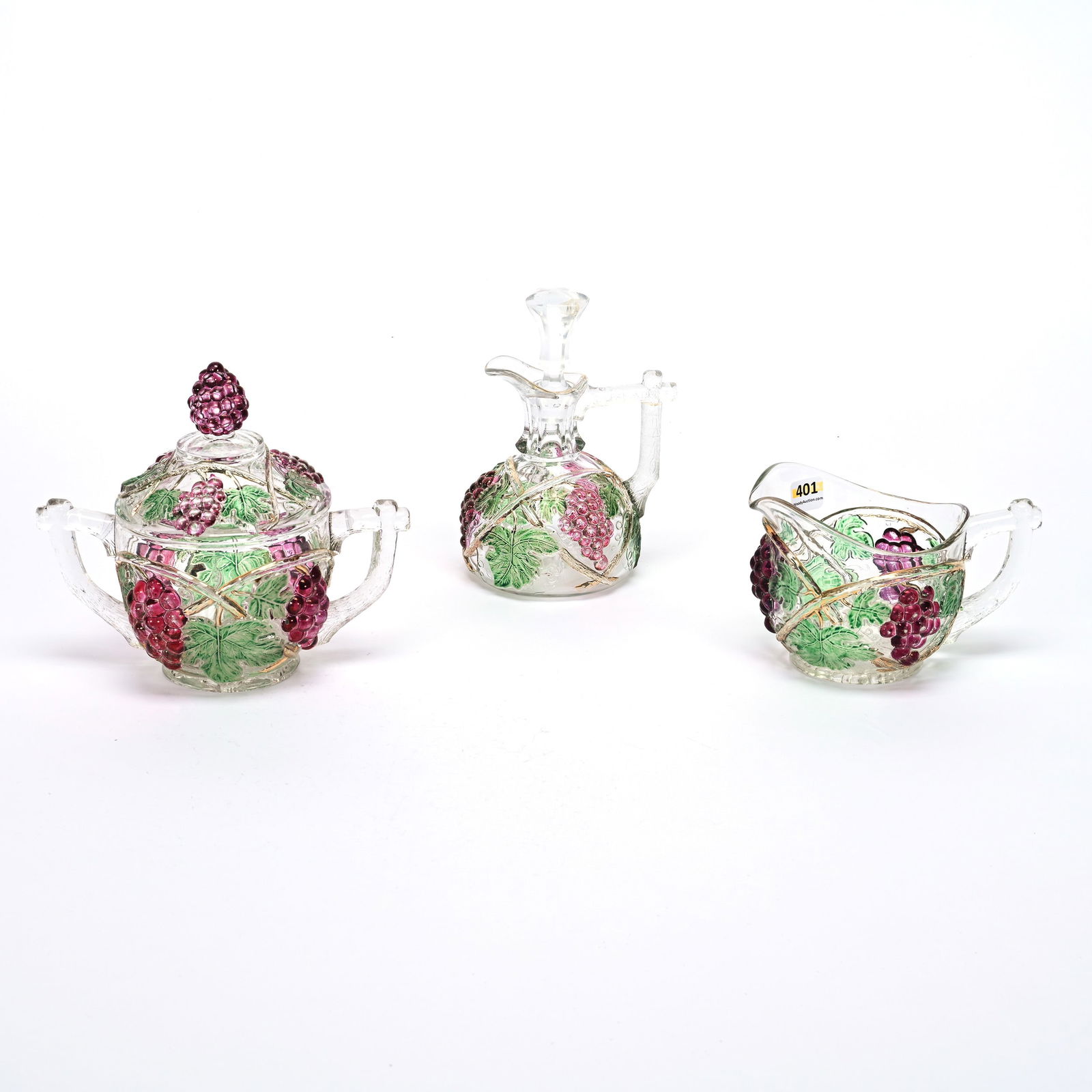 Pattern Glass, Palm Beach, Three Piece Set, (1 of 4)