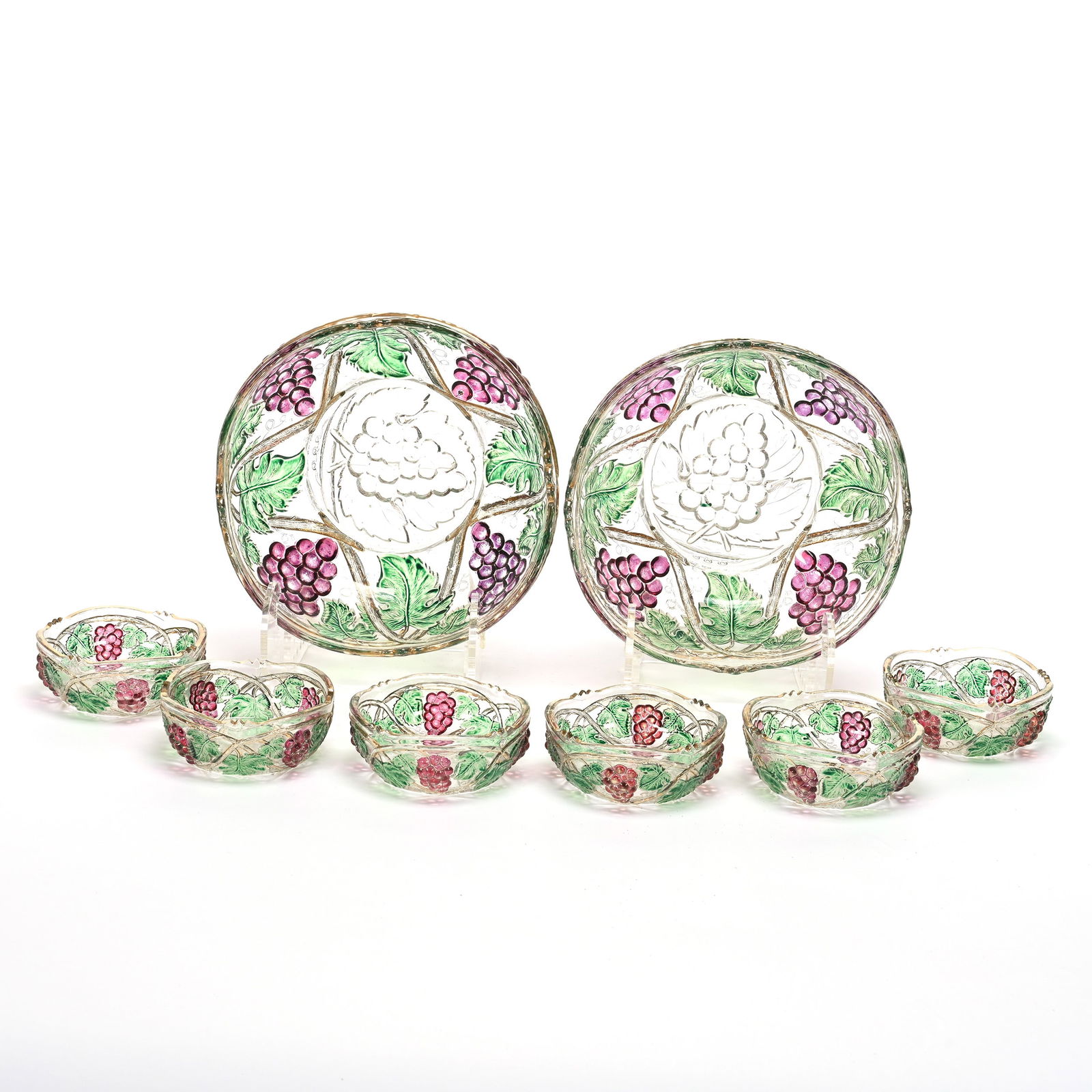 Pattern Glass, Palm Beach, Berry Set, Eight Piece (1 of 2)