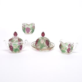 Pattern Glass, Palm Beach Table Set, Four Piece