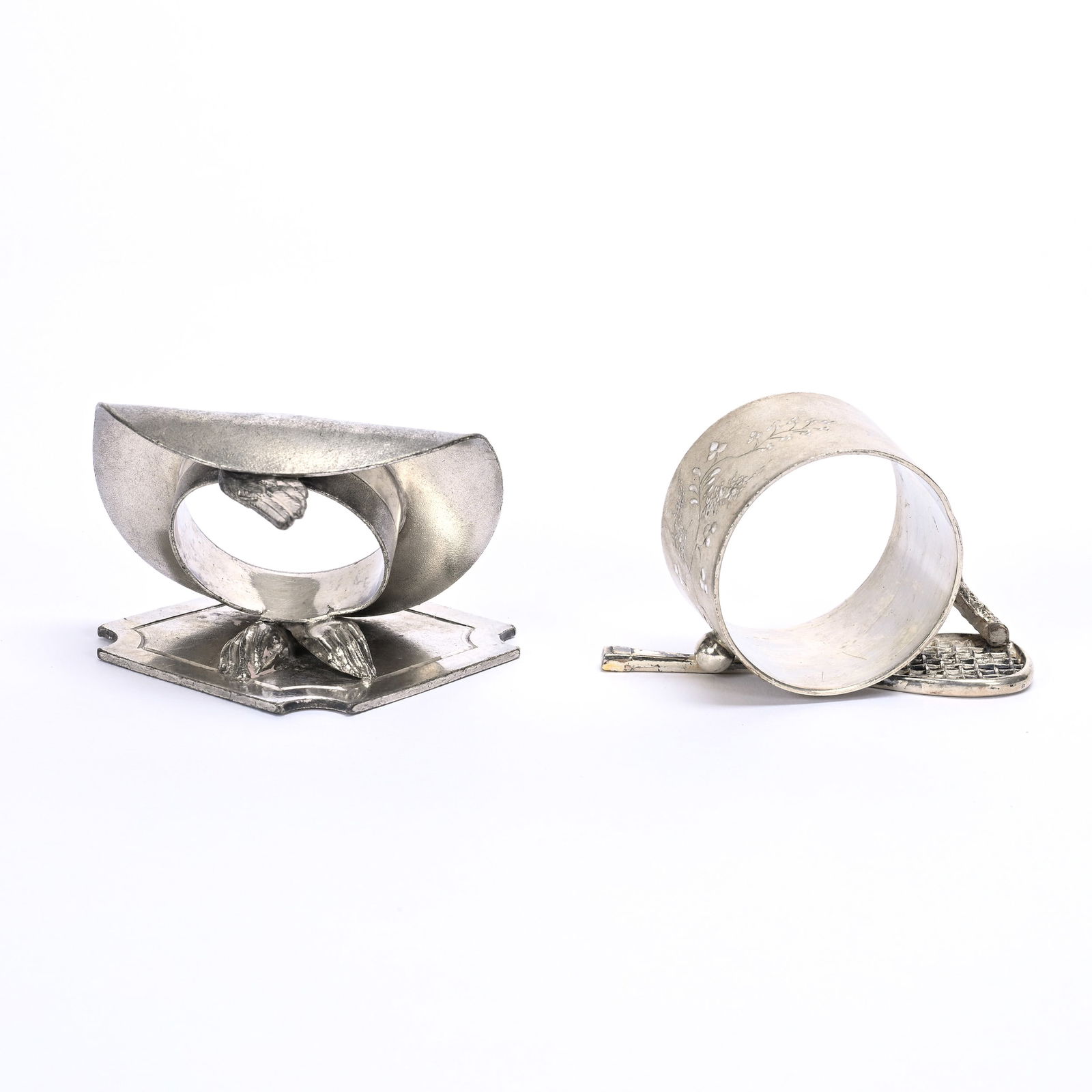 (2) Figural Napkin Rings, Silverplate (1 of 2)