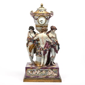 Hard Paste Urn With Clock, Three Graces Highlights