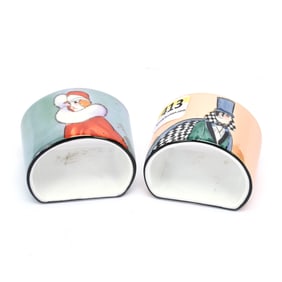 Pair Napkin Rings Marked Noritake Porcelain