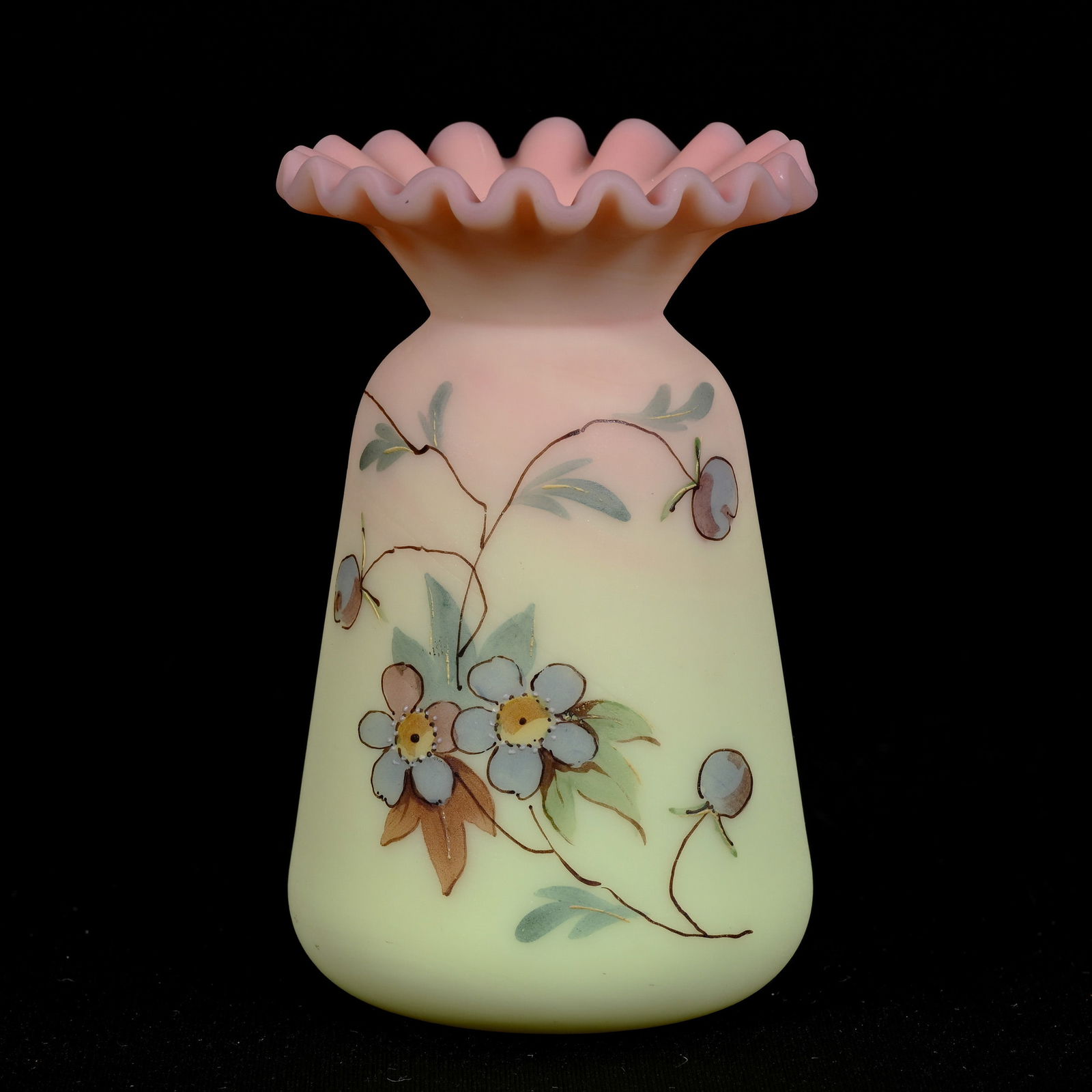 Vase, Decorated Burmese Art Glass (1 of 4)