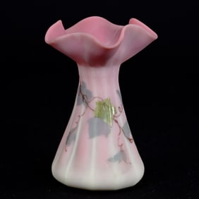 Vase, Decorated Burmese Art Glass