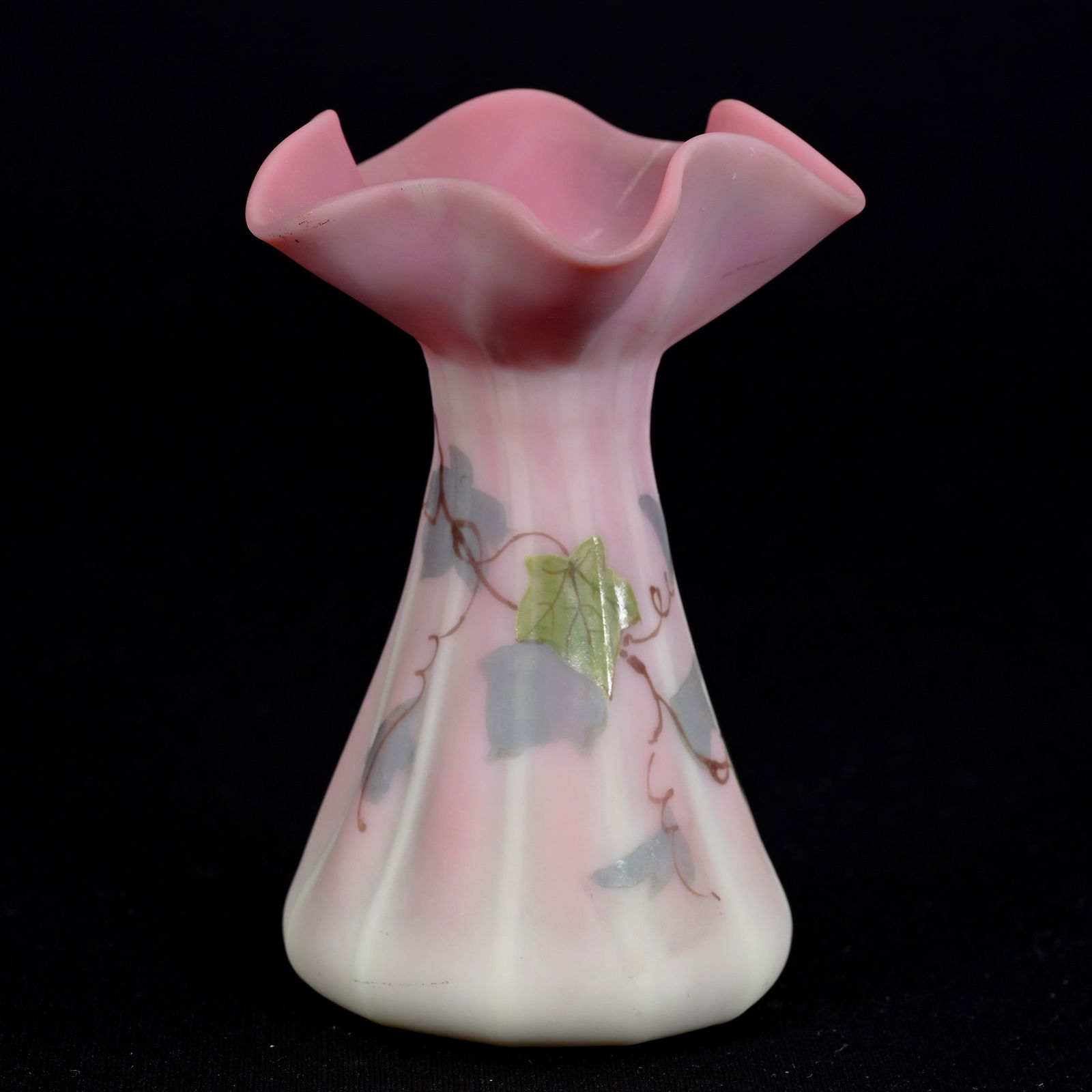 Vase, Decorated Burmese Art Glass (1 of 4)