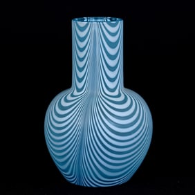 Vase, Blue Nailsea Art Glass