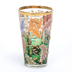 Juice Glass, Clear Shading To Emerald Green