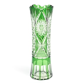 Vase, BPCG, Green Cut To Clear