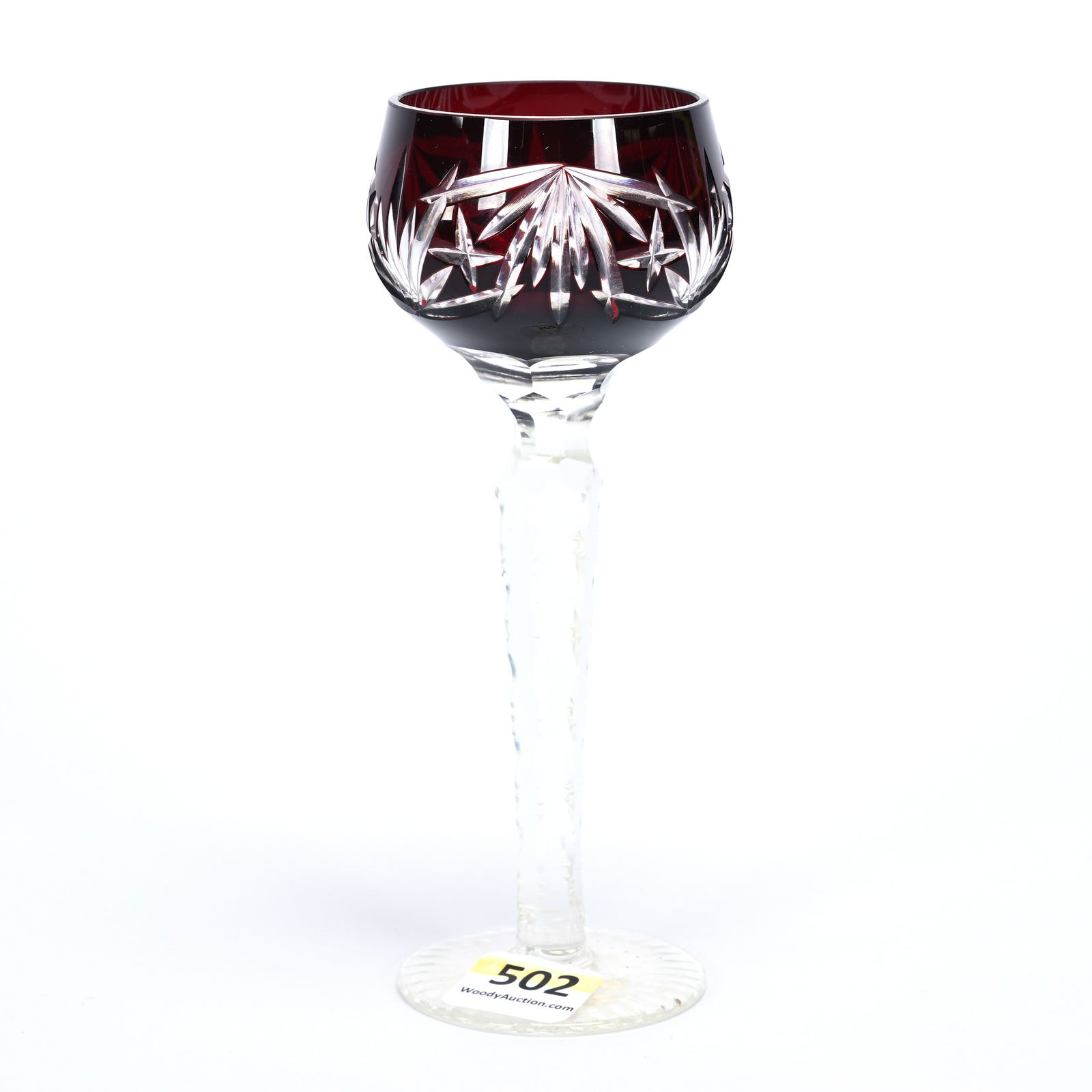 Cordial Stem, Cut Glass, Ruby Cut To Clear (1 of 3)