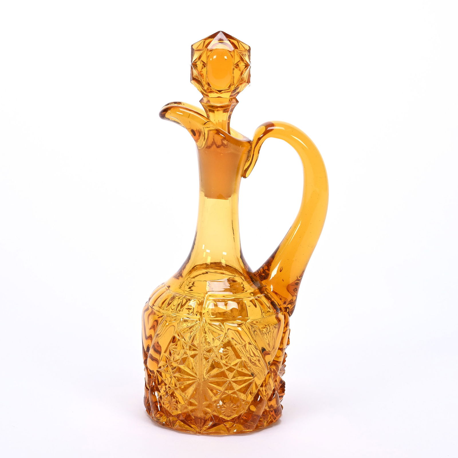 Cruet Bottle, Solid Amber Pattern Glass (1 of 3)