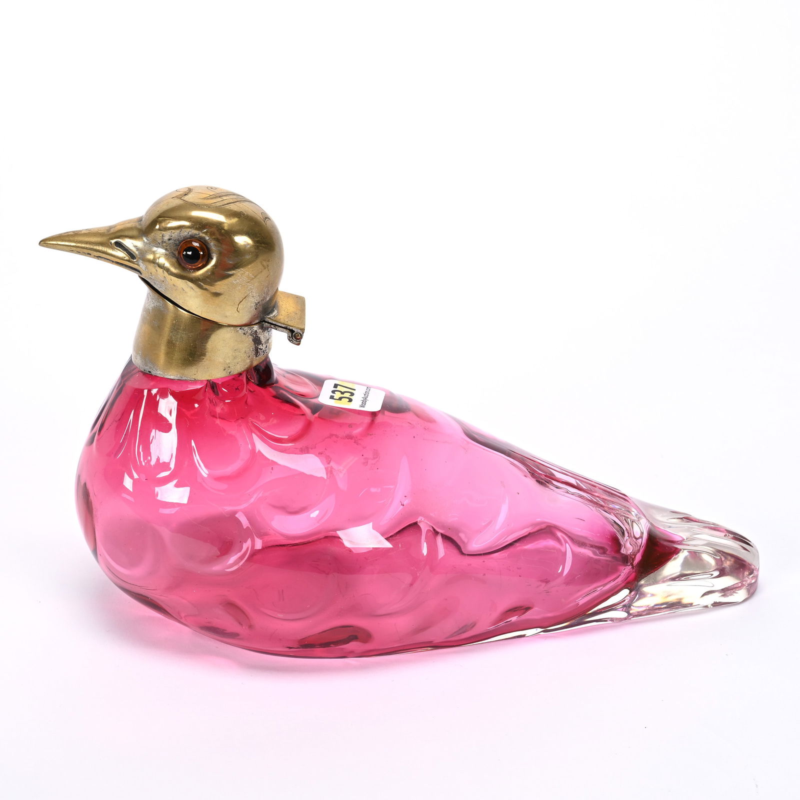 Figural Pigeon Decanter, Cranberry, Marked Austria (1 of 3)