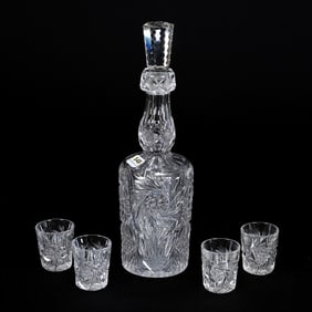 Whiskey Set, American Brilliant Cut Glass
