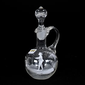 Cruet Bottle, Clear Art Glass