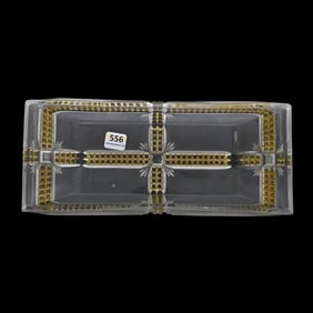 Celery Tray, Klondike Pattern Glass, Amber Highlights