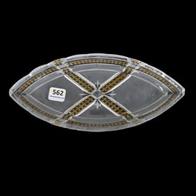 Canoe Relish Tray, Klondike Pattern Glass