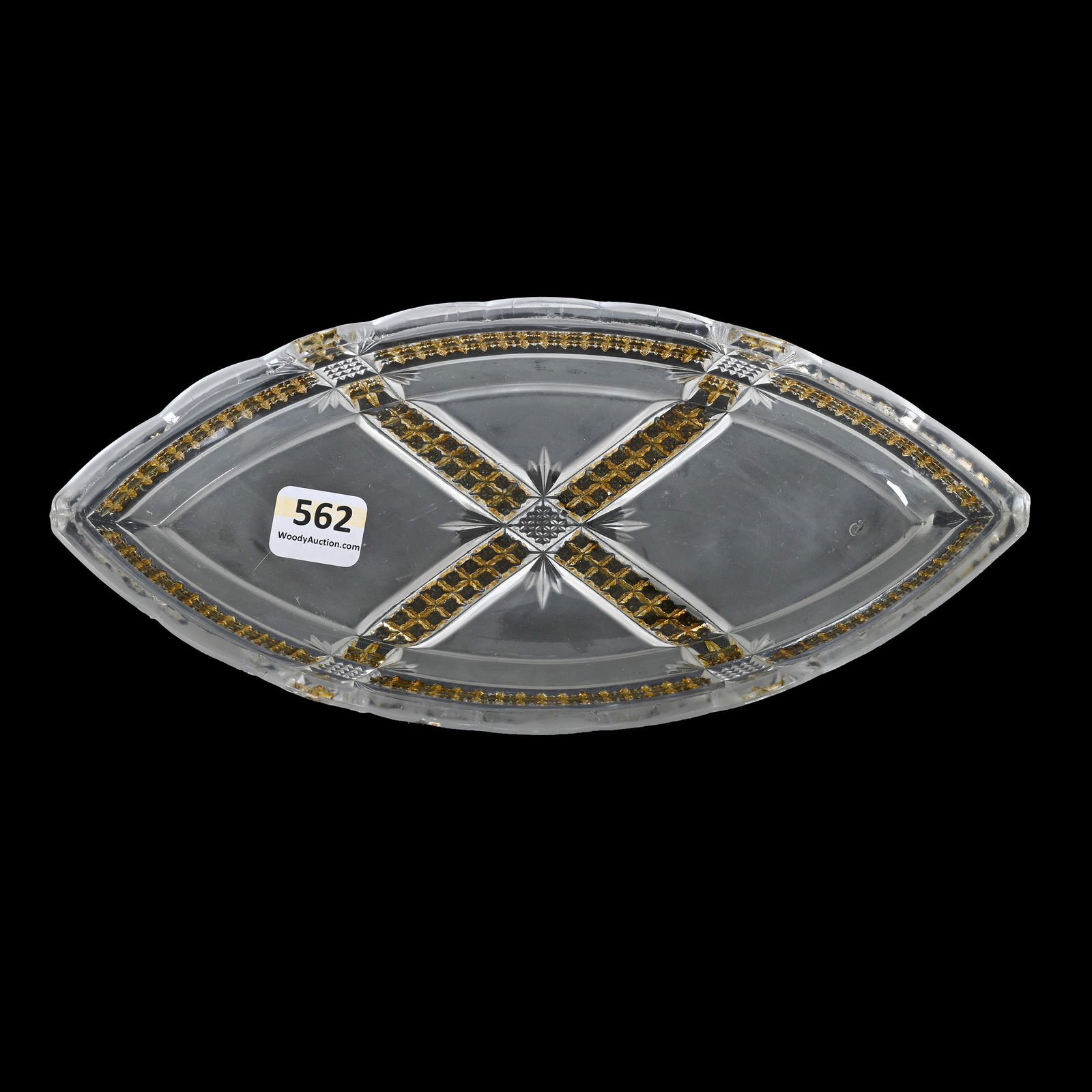 Canoe Relish Tray, Klondike Pattern Glass (1 of 4)