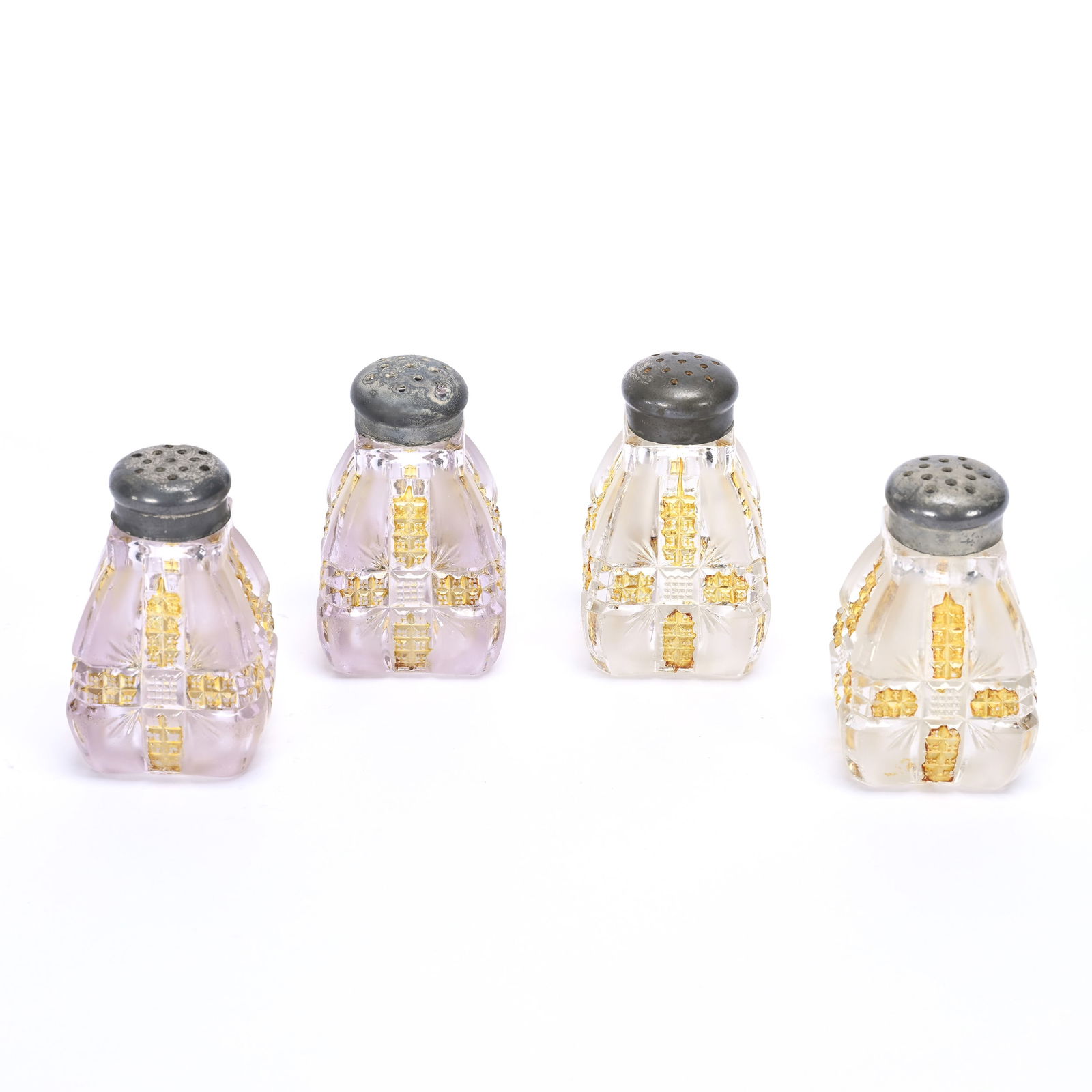 (4) Salt/Pepper Shakers, Klondike Pattern Glass (1 of 3)