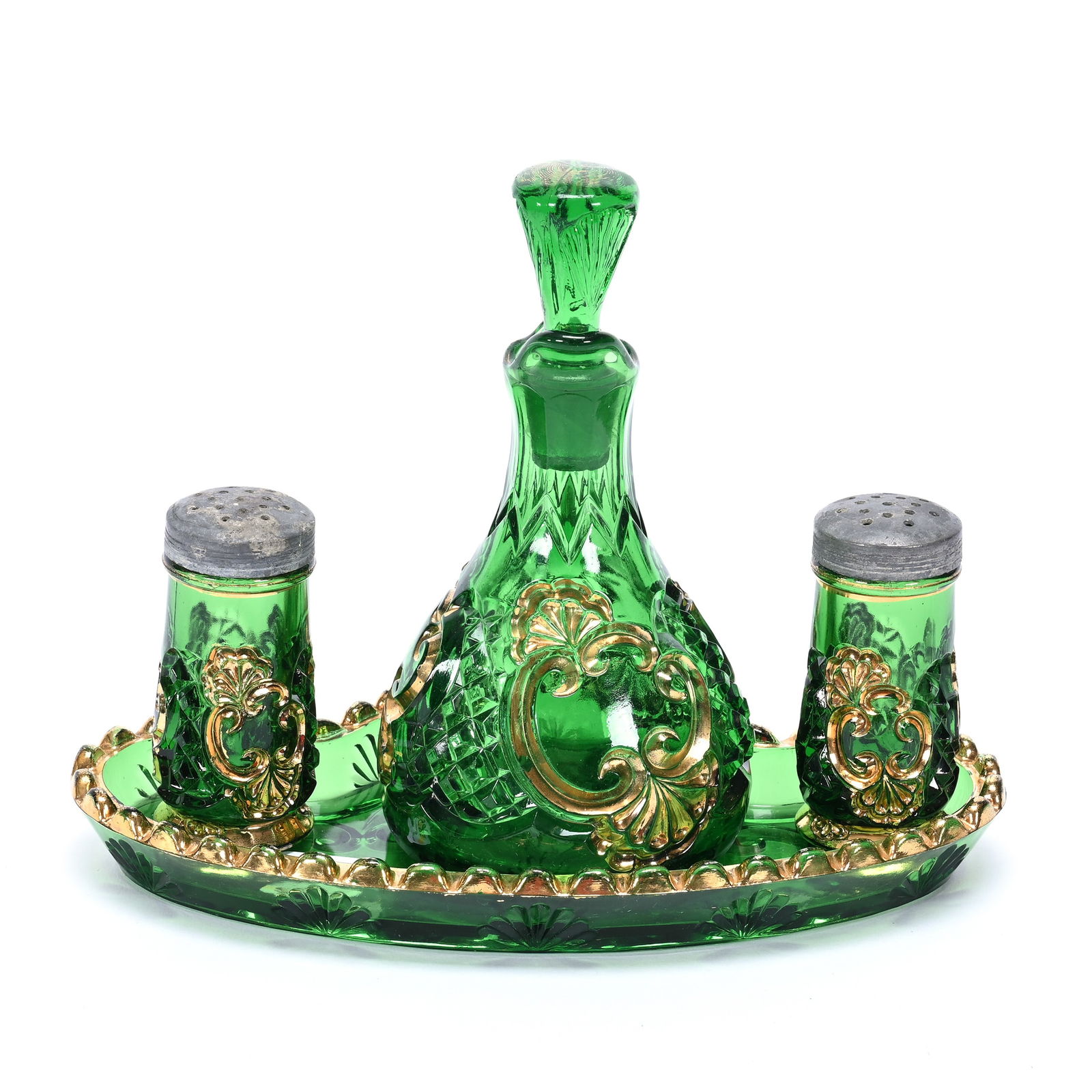 Condiment Set, Four Piece, Green Croesus (1 of 3)