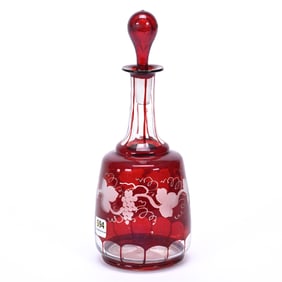 Decanter, Ruby Flash Glass