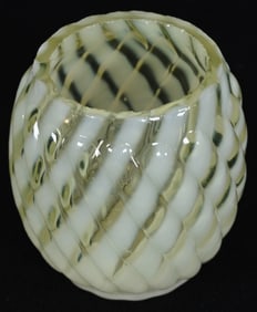 Toothpick Holder, Vaseline Opalescent