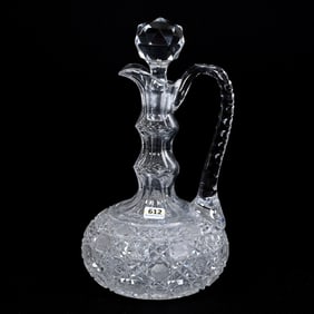 Decanter, Handled, American Brilliant Cut Glass