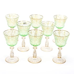 (8) Wine Stems, Art Glass