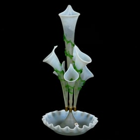 Epergne, Seven Lily, Art Glass