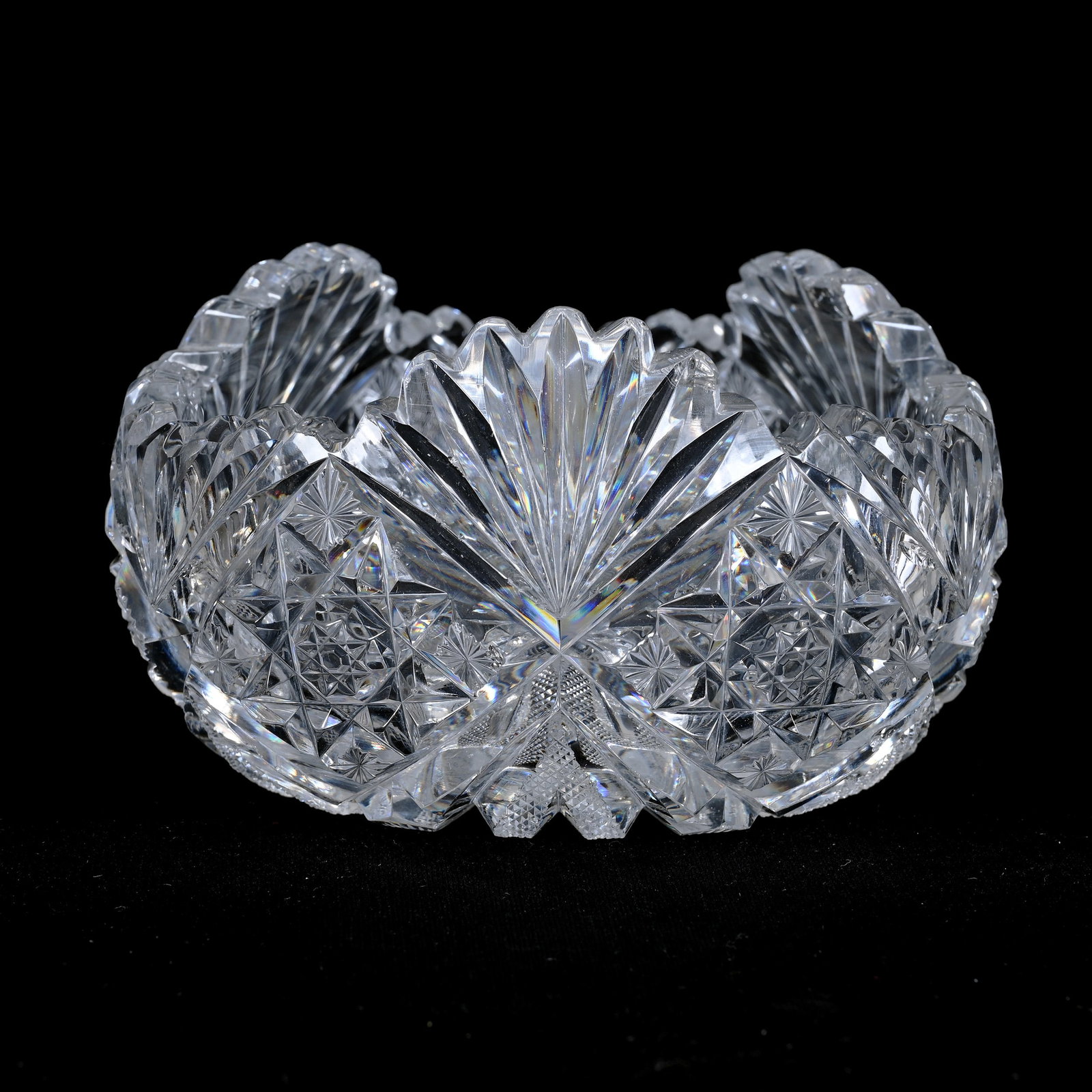 Bowl, ABCG, Venetian Pattern By Hawkes: Bowl, American Brilliant Cut Glass, Venetian Pattern By Hawkes, 2.5" x 4.25", Small Interior Rim Chip, Private Illinois Collection.