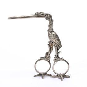 Figural Umbilical Cord Clamp, German Or Dutch Silver