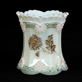 Toothpick Holder, Custard Chrysanthemum Sprig