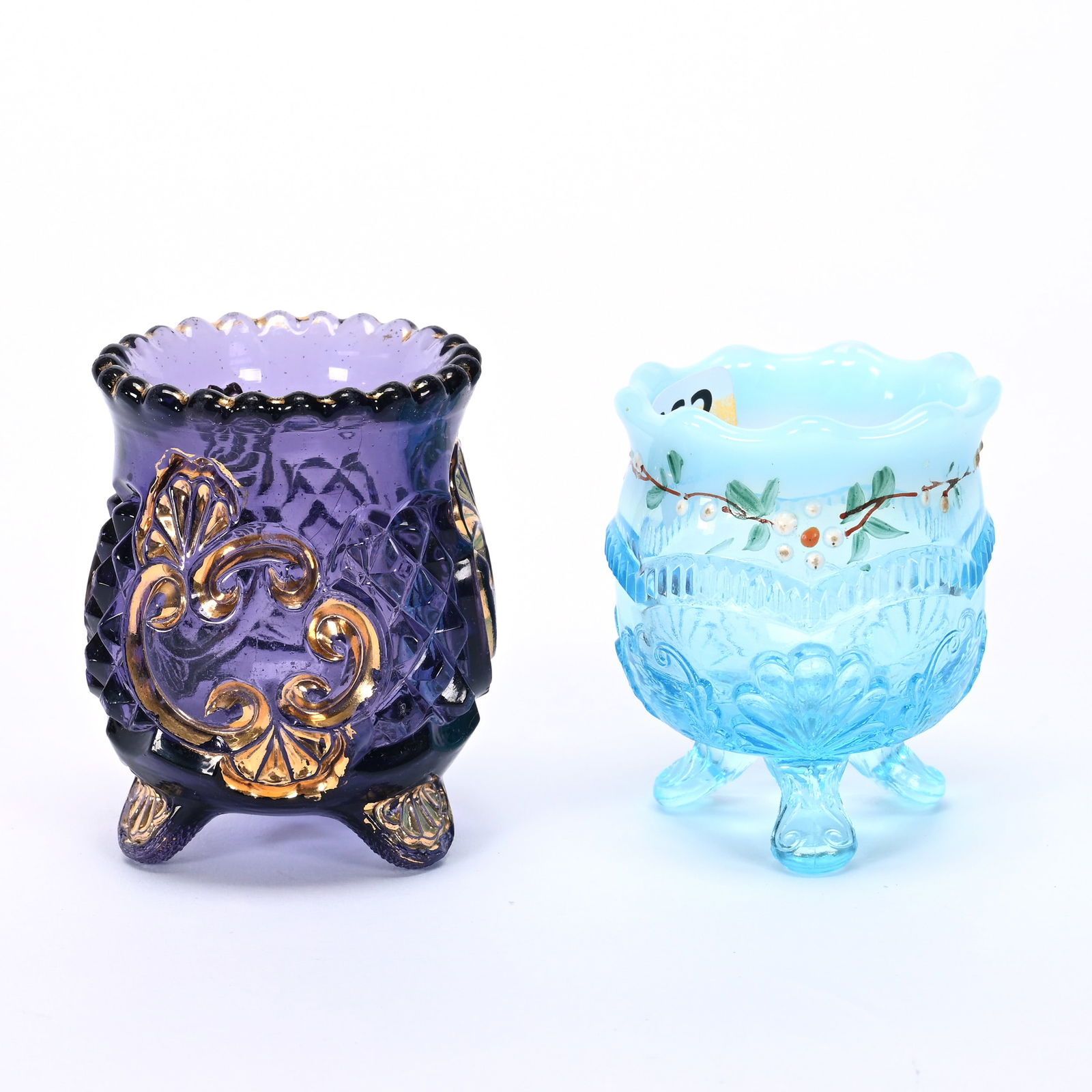 (2) Toothpick Holders, Pattern Glass (1 of 3)