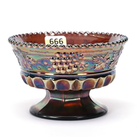 Sherbet, Carnival Glass, Northwood Grape & Cable