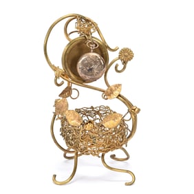 Figural Watch Holder With Watch