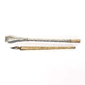 (2) Items: (1) 18k Gold Plated Teaspoon Infuser