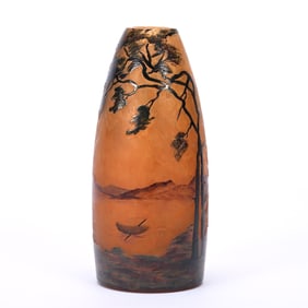 Vase Signed Muller Fres Luneville French Cameo