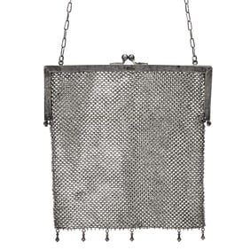 Vintage Evening Bag, Silver Mesh