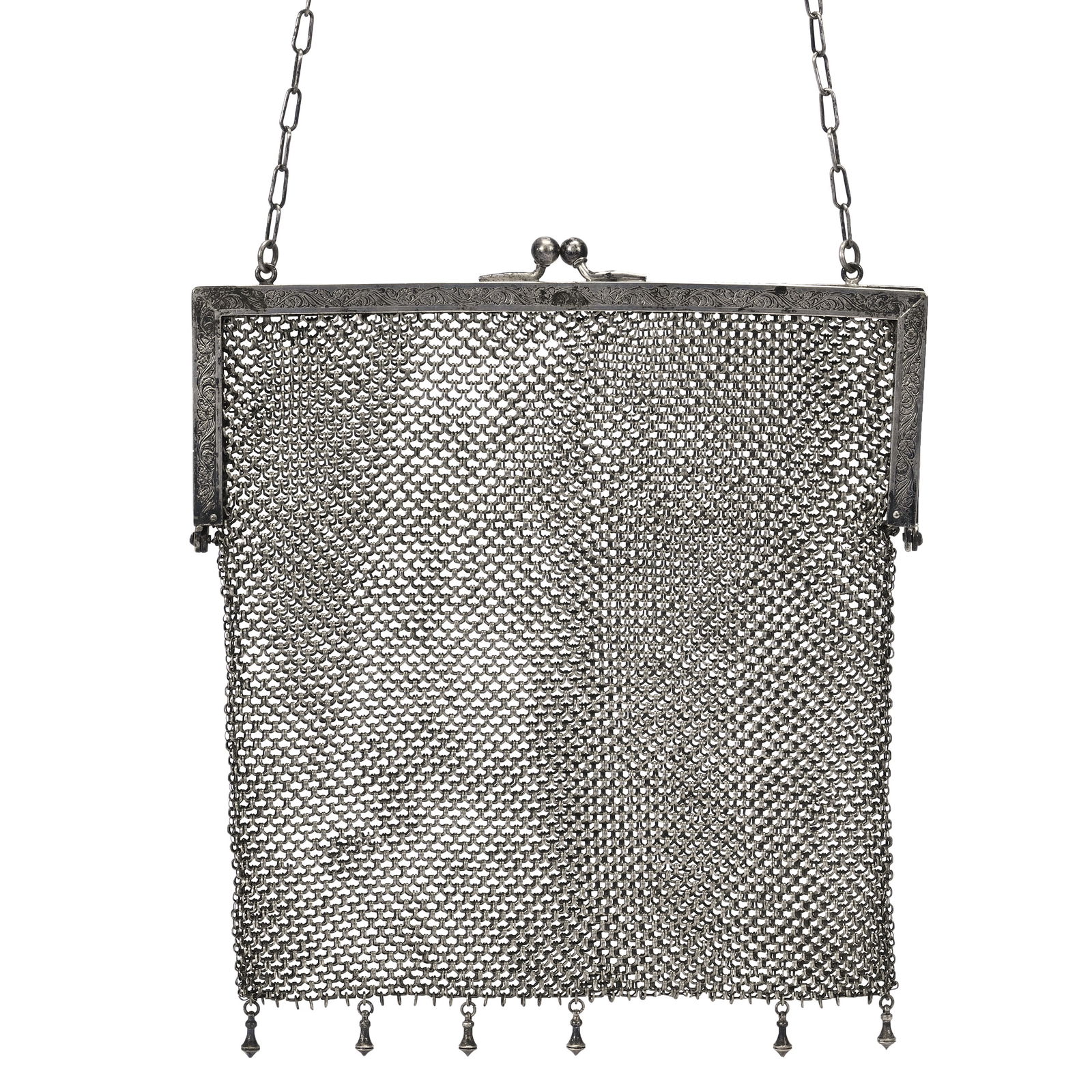 Vintage Evening Bag, Silver Mesh (1 of 3)