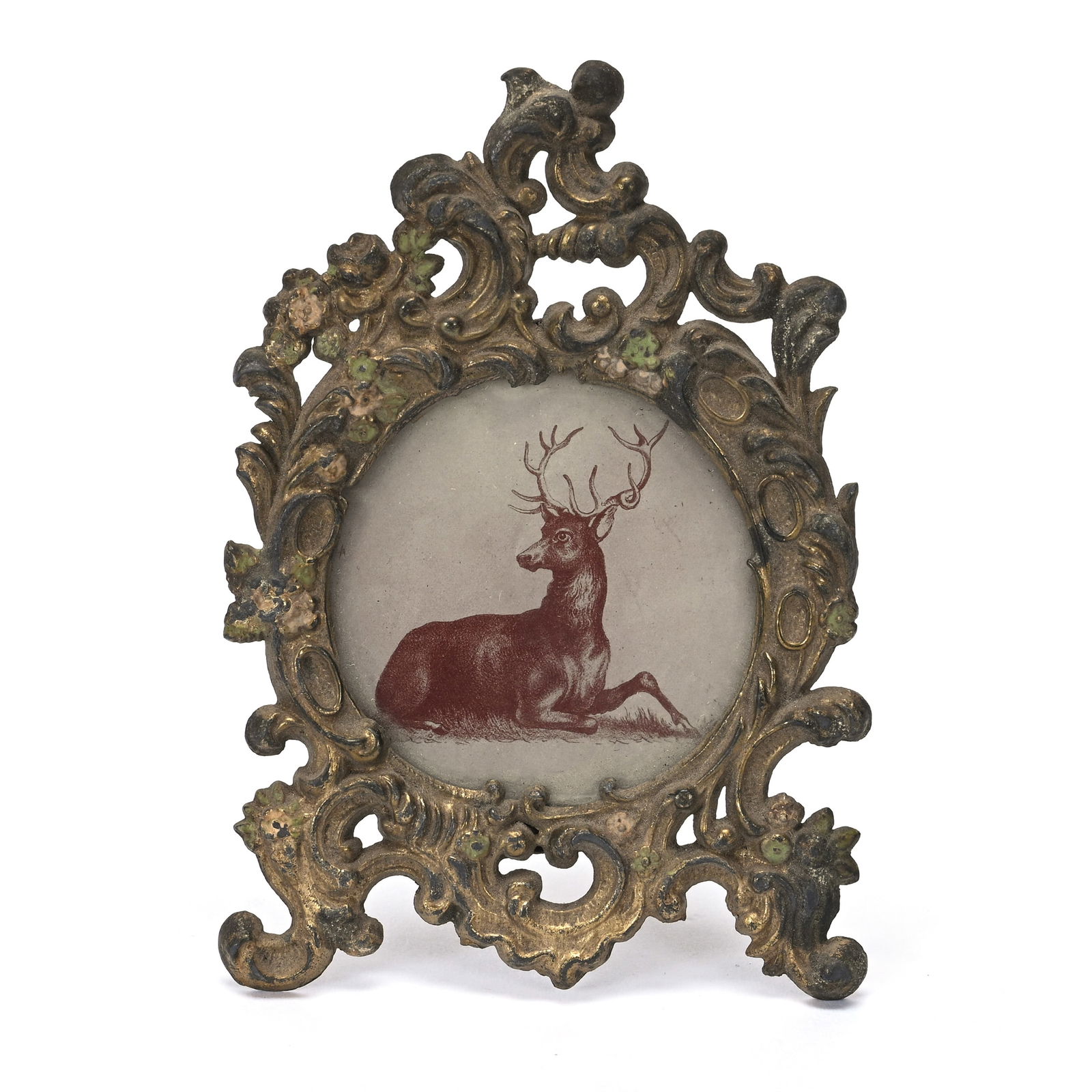 Picture Frame, Gilt Metal Embossed With Stag Image (1 of 2)