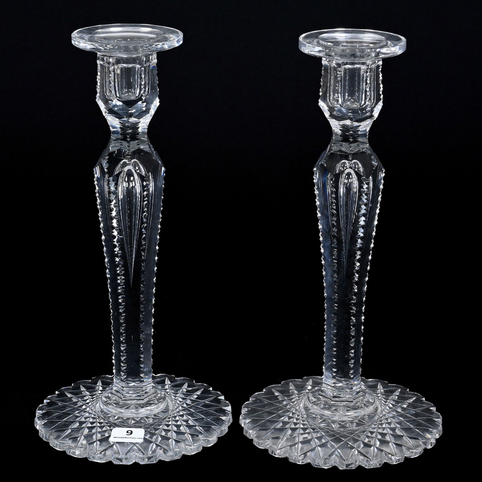 Pair Candlesticks, American Brilliant Cut Glass (1 of 3)