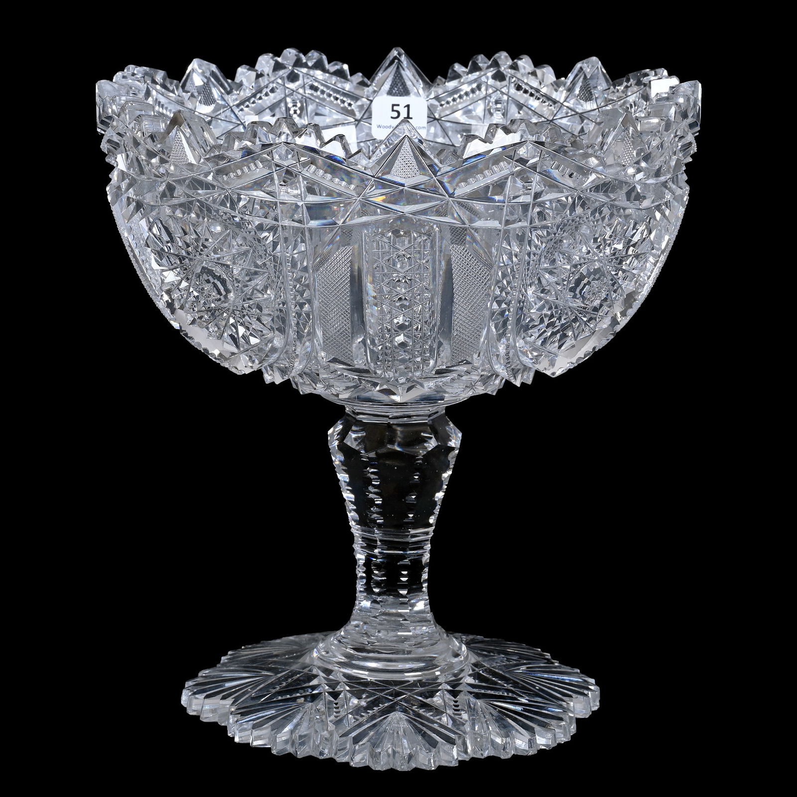 Pedestal Fruit Bowl, American Brilliant Cut Glass (1 of 3)