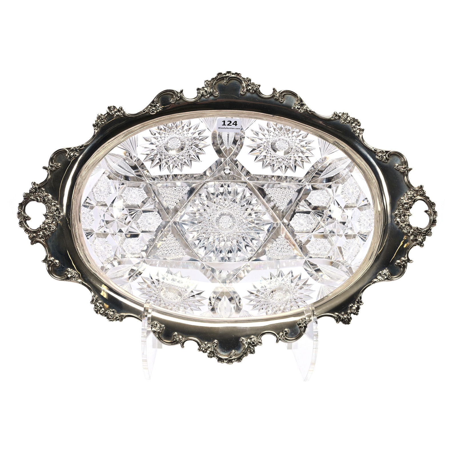 Oval Serving Dish, American Brilliant Cut Glass (1 of 4)